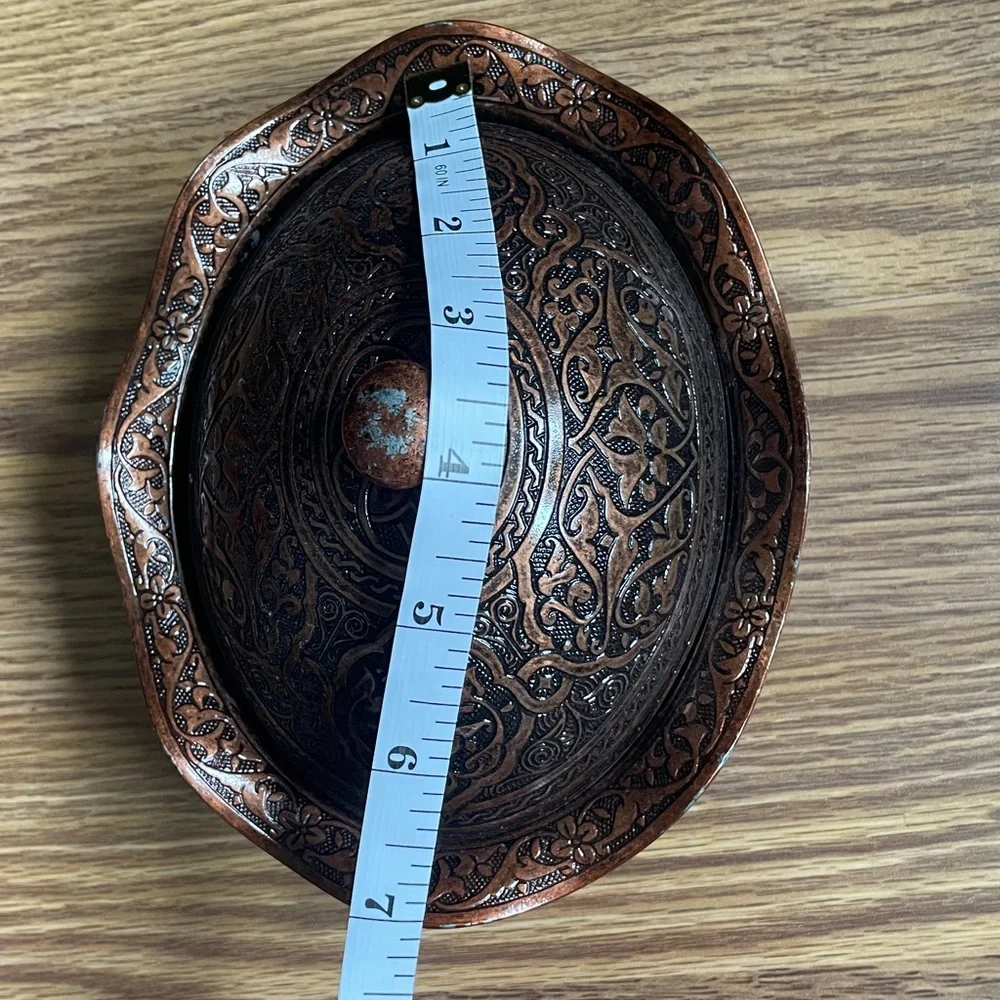 Vintage Sena Turkish Copper Lidded Sugar Bowl - Hand-Engraved, Made in Turkey